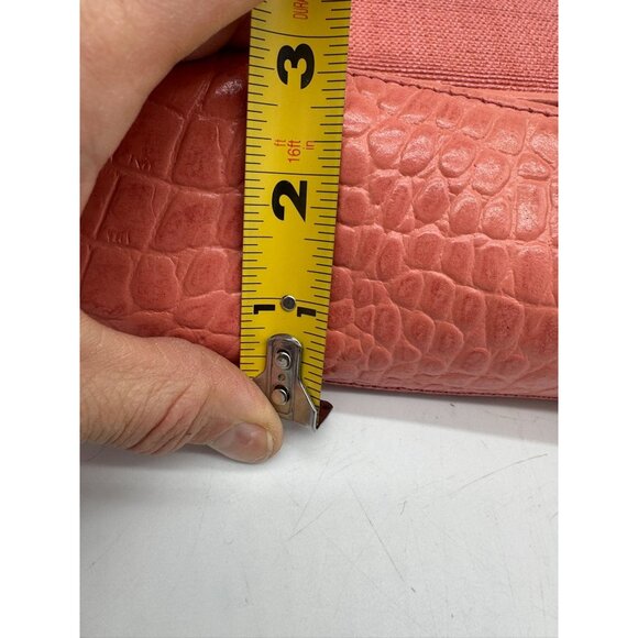 Charter Club Womens Shoulder Bag Coral Textured Faux Croc With Magnetic Closure - Picture 15 of 16